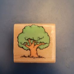 Vintage 1991 Wood Rubber Stamp Oak Tree