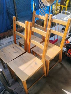 4 sturdy wood chairs