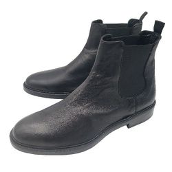 TO BOOT NEW YORK Mens Black Leather Chelsea Boots Size 10.5 M Dress Shoes Italy 