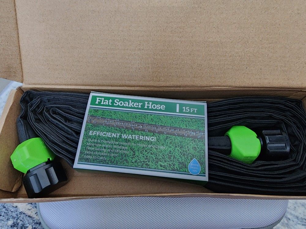 Soaker Hose - Flat Soaker Hose 15 FT for Garden