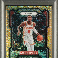 2023 Prizm Monopoly Dejounte Murray Gold Millionaire Shimmer 287/500 PSA 10 Gem MT

