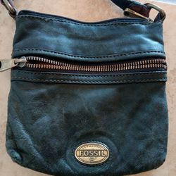 Women's Black Fossil Handbag Purse 
