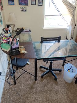 Glass Desk and Chair