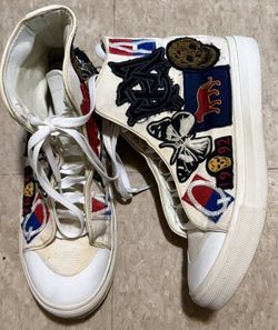 Alexander McQueen Designer Canvas High Top Sneakers Shoes Italy 