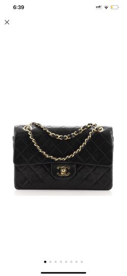 Classic Flap Vintage Classic Double Quilted Lambskin Small Black Leather Shoulder Bag