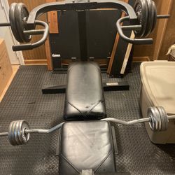 Adjustable Bench Press and EZ Bar