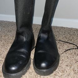 rocky black hard toe 10" work wellington boots size 14 wide 