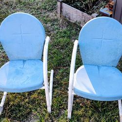 Vintage Metal Kids Chairs 