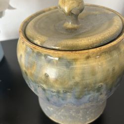 antique multicolored ceramic vase 