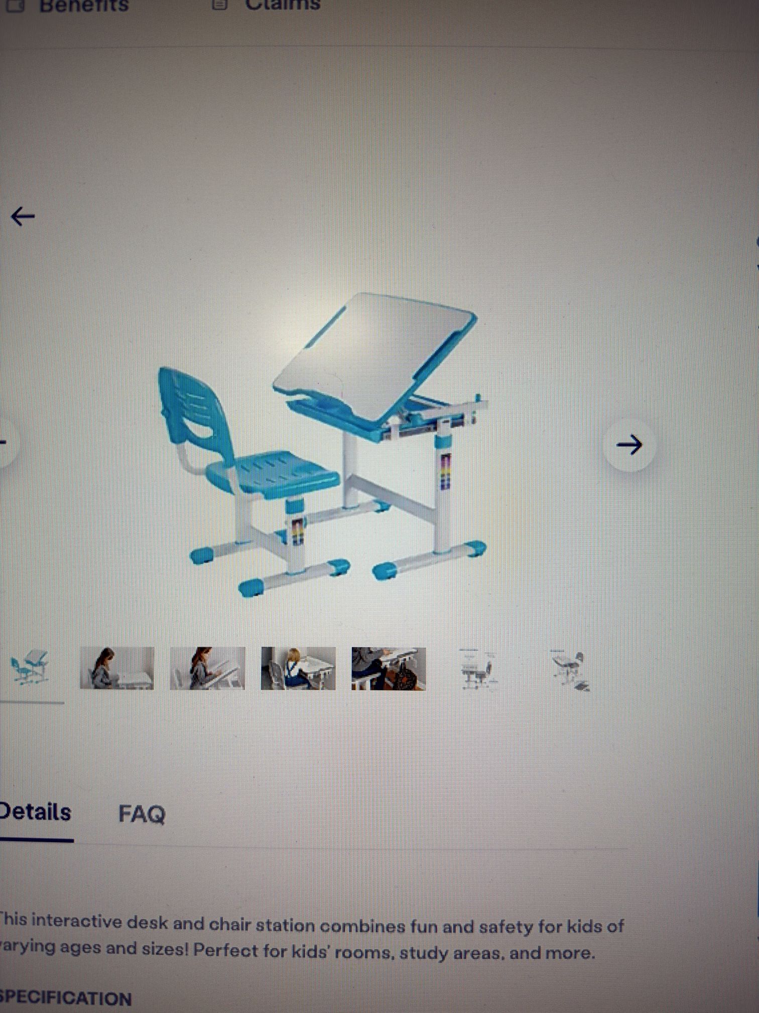 Kids Desk - Blue and Grey