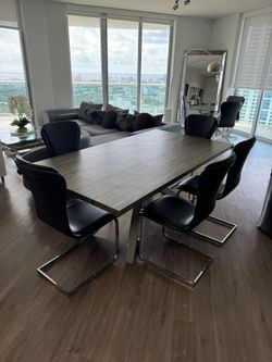 Large Dinning Table With Chairs