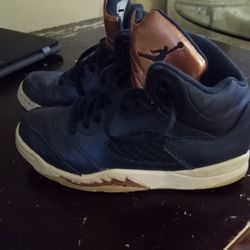 Nike Air JORDAN 5 RETRO V BG Obsidian Blue /Bronze Youth Size 1y  440889-416