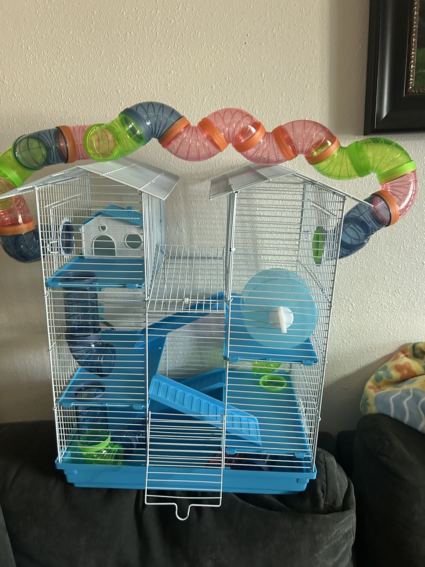 Blue Hamster Cage