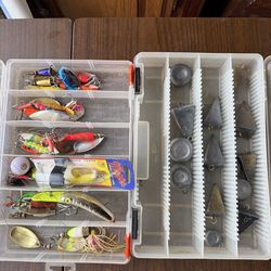 Fishing Tackle Lot – Lures, Spinners, Weights, Tackle Box – Ready to Fish
