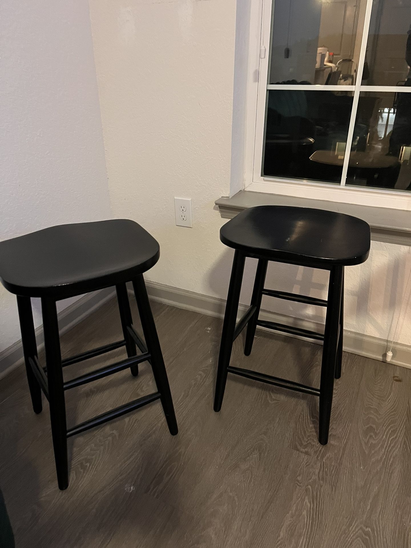 Wooden black stools