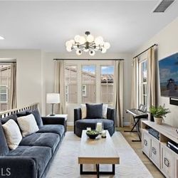 Beautiful Custom Extra Deep Sofa with Throw Pillows