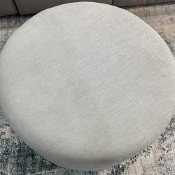 Ottoman Grey Blue Cloth With Wheels 