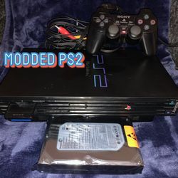 Modded Sony PS2  With Built-in Games! Hard Drive 