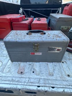 Sears Craftsman Carry Tool Box 18" 6500 w/ Tool Tray Mixed Socket Set USA VTG