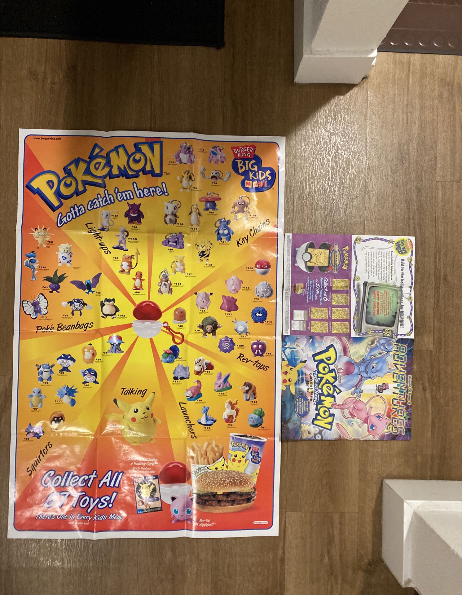 Burger King Pokémon Display Poster And 83 Pokémon Burger King Cards