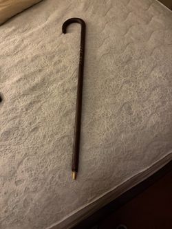 Wooden Walking Cane with Gold Tip
