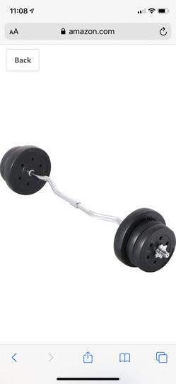 Olympic curl bar with weights