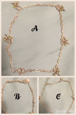 Ankle silver bracelets