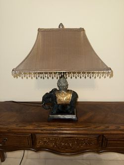 Elephant Table Lamp with Tapered Shade
