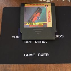 Super Sprint Nintendo NES Tengen Video Game Black Cartridge Tested And Works