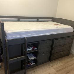 Kids Bed With Bookcase And Drawers