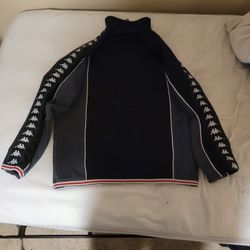 Kappa Vintage Bomber Jacket 90s Y2k Black And Grey