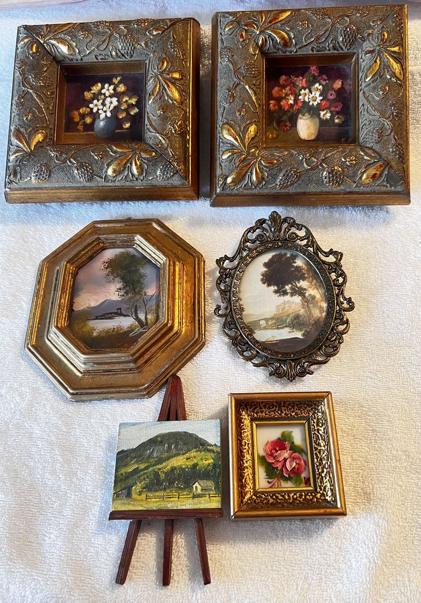 Small /Miniature Vintage / Antique Paintings And Pictures 