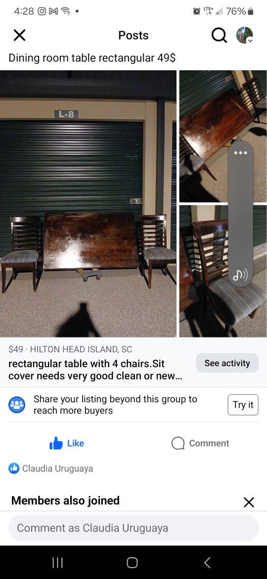 Table And 4 Chairs 40$ .Chairs Needs Clean