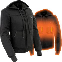 Nexgen Heat Women's Heated Hoodie Jacket - MPL2713SET Black - 3 Level, Motorcycle Riding, Winter Ready