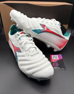 New Diadora Brasil Elite FG Soccer Cleats White Blue Red Mens Size 8 And 8.5 / Womens 9.5 And 10