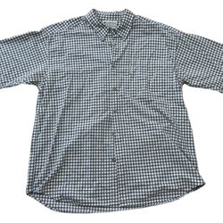 Columbia Men’s Pocket Grey Black Casual Button Down Shirt XL Short Sleeve Plaid