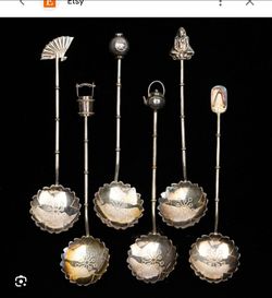 Japanese Silver Spoon Set