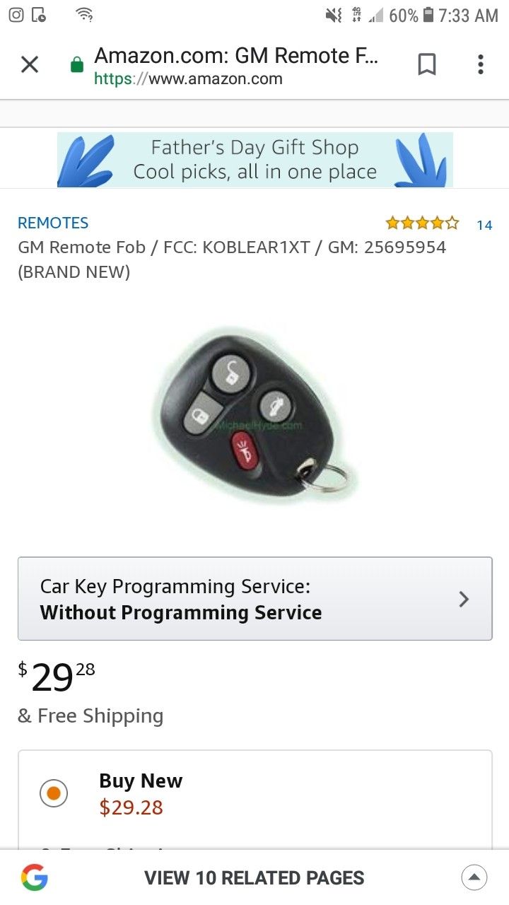 GM key fob