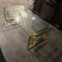 Glass/Gold Coffee Table 