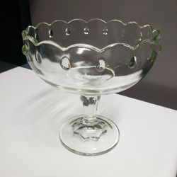 Vintage Indiana Glass Teardrop Footed Compote 
