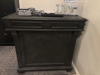 Black Wood Bar Cabinet Console