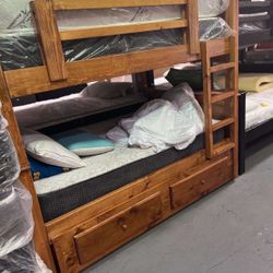 Bunk Bed Twin-twin-twin Pinewood 