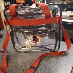WASHINGTON RED SKINS. GAME STADIUM BAG MUST BE SEE THRU