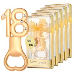24Pcs Golden 18 Bottle Openers For 18th Birthday Party Favors Rhinestones Decorations For Wedding Anniversary Gifst Souvenrs Or Keepsaks For Guests