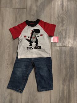 Size 12 Months Dinosaur Shirt & Jeans