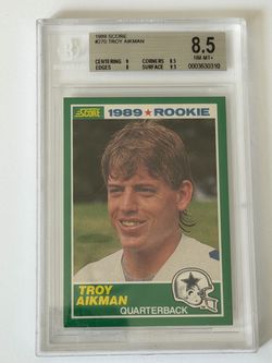 1989 Score Troy Aikman #270 BGS 8.5 Rookie Card RC Dallas Cowboys