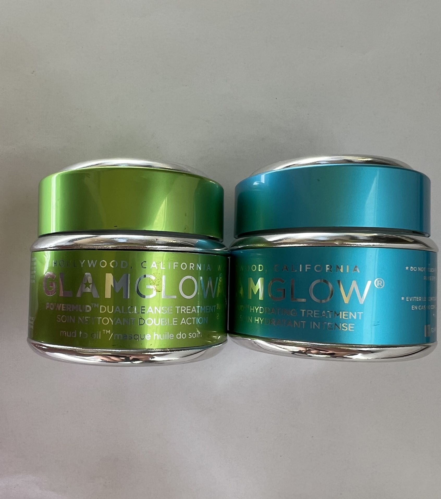 GLAMGLOW Powermud Dual Cleanse + THIRSTYMUD HYDRATION TREATMENT MASK 1.7 oz New