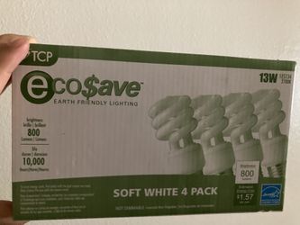 Brand New Pack Of 4 Energy Efficient Light Bulbs, 13W