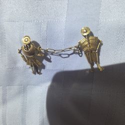Vintage handmade 10k gold matador charms/pin