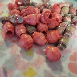 Paper Beads In coordinated Salmon Colors